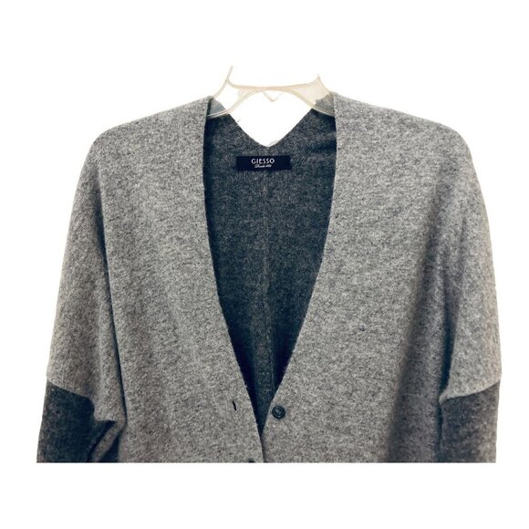 GIESSO Color-block Oversized Normcore Cardigan Light Dark Gray - Picture 6 of 8